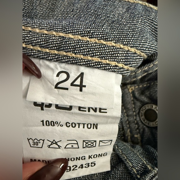 NWT QG Q-Gene Womens Zoey Bootcut Leg Dark Wash Distressed Denim Size 24 - Picture 10 of 12
